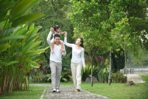 family walking